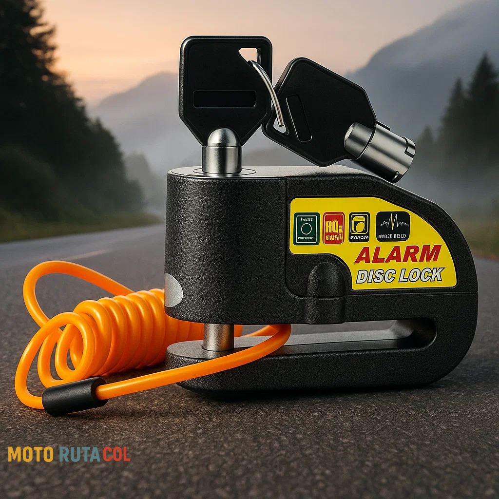Candado con Alarma para Moto 🔒 – Acero Inoxidable 110dB | Motorutacol